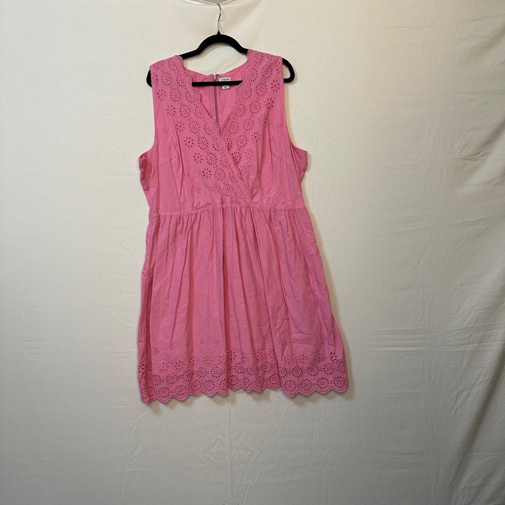 J. Crew Pink Eyelet Mini Dress